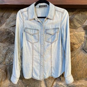Lightweight denim button-up long sleeve from Trouvé